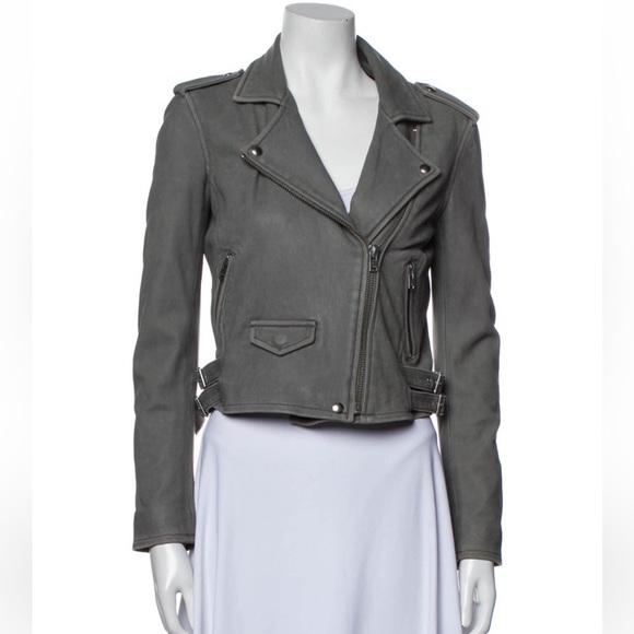 Iro Lambskin Leather Grey Jacket - Picture 2 of 16